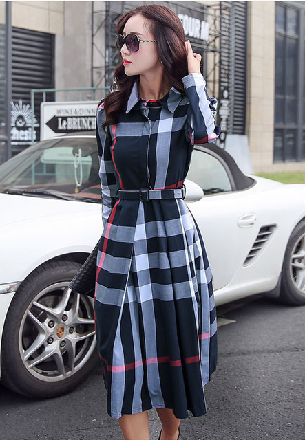 Women Fashion Elegant A-Line Dresses Female Full Sleeve Street Sweet Midi Dress Vestidos alx