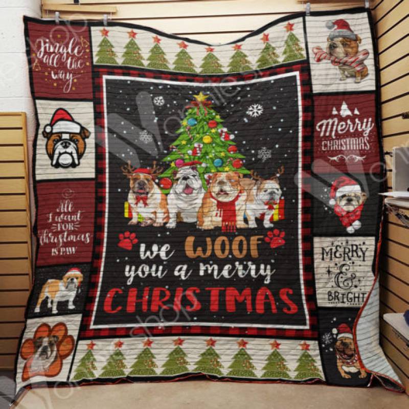 Bulldog Christmas Blanket AU2003 95O34