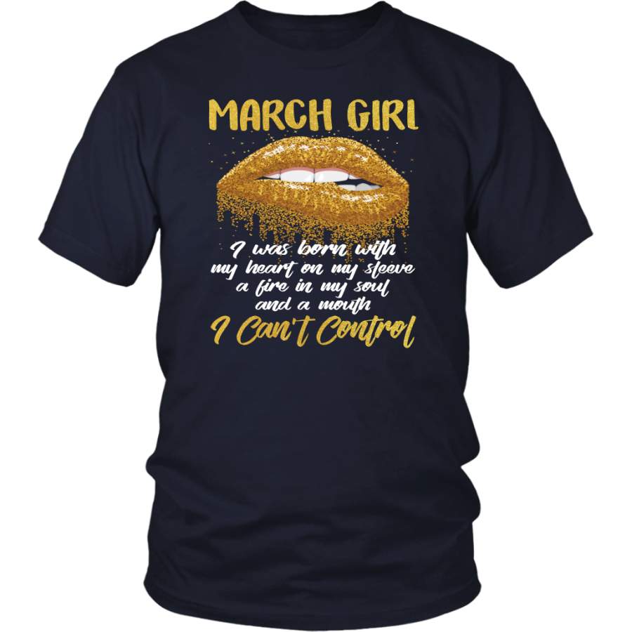 Birthday March Girl I Was Born With My Heart On My Sleeve shirt – Taxas ...
