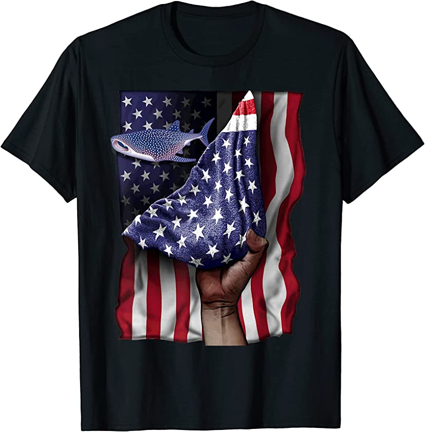 Day Of Independence US Flag Whale Shark T-Shirt