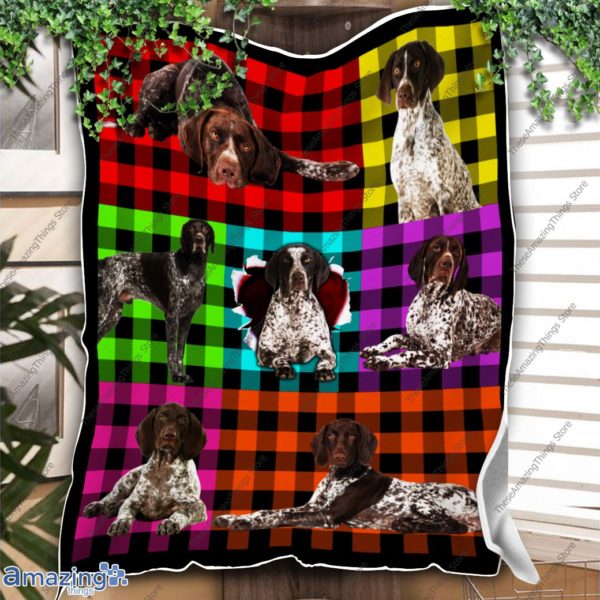 German Shorthaired Pointer Plaid Blanket