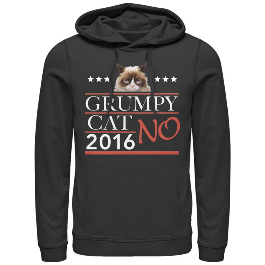 Grumpy Cat Men’s Election 2016 No  Lightweight Hoodie Black S