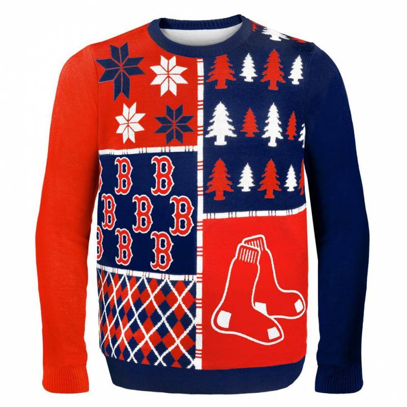 Boston Red Sox – Busy Block Ugly Christmas Sweater