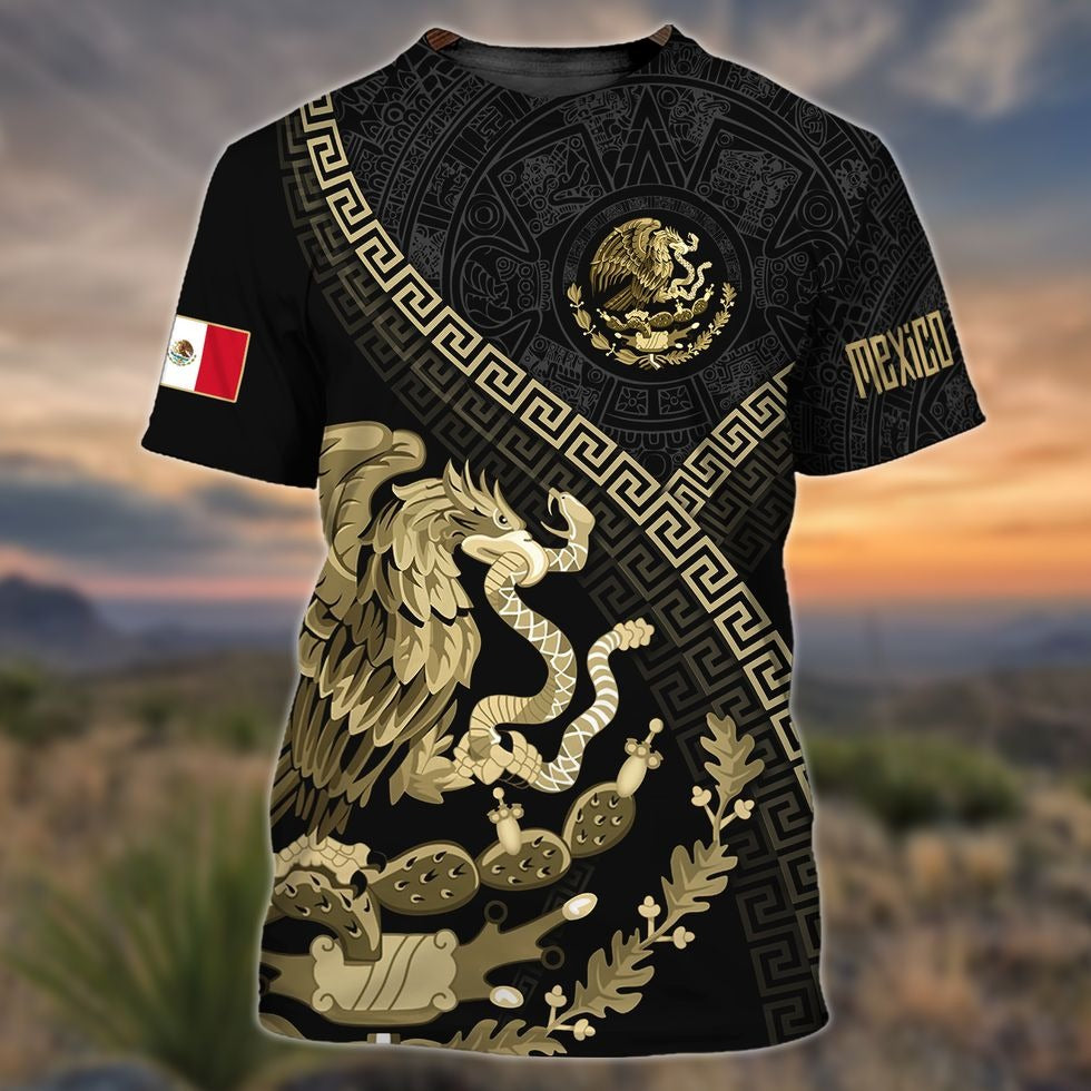 Mexicano 3D T Shirt, Eagle Bit Snake Mexican Shirts, Mexican Shirt For Friends, New Mexico Shirts