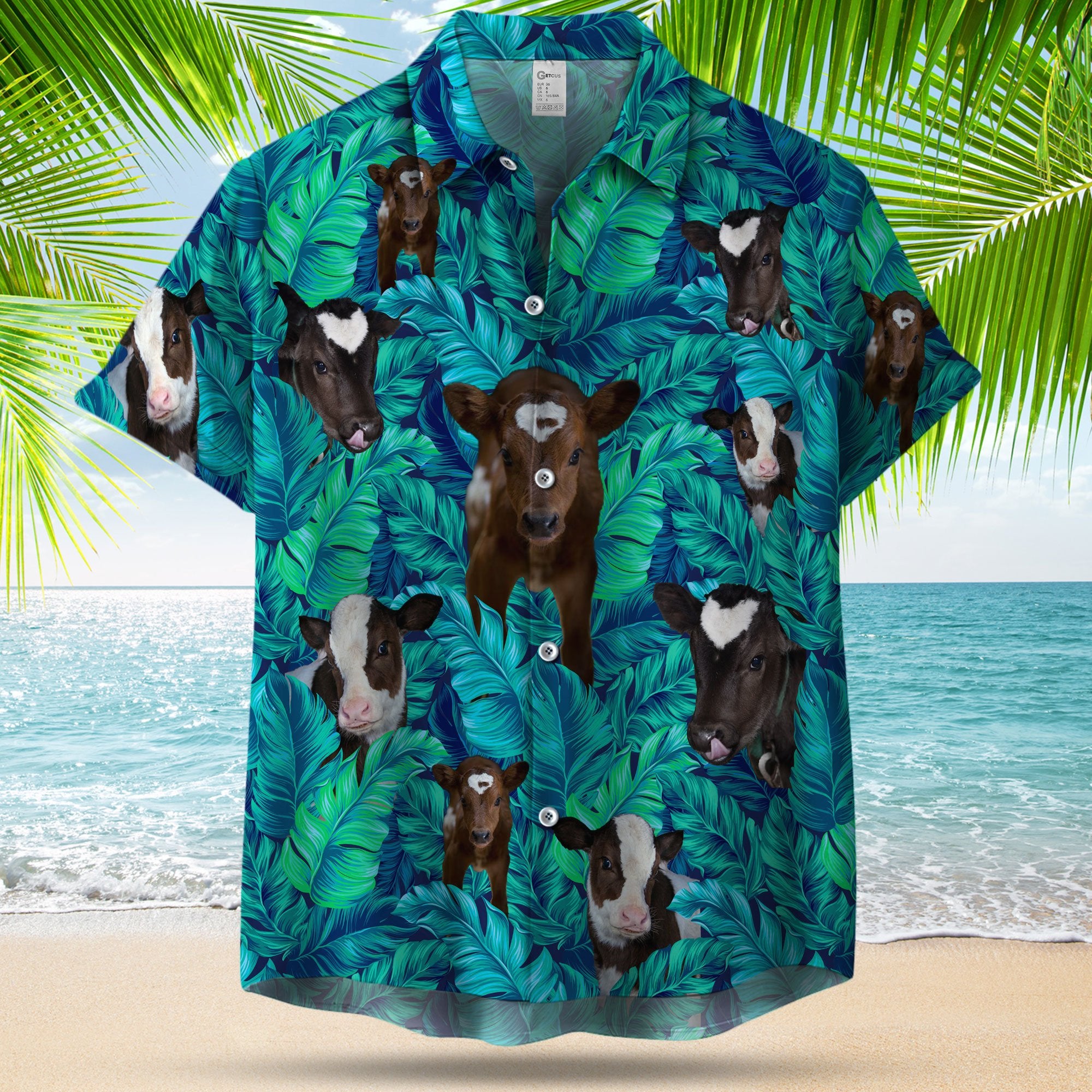 Lovely Cows Seamless Pattern Hawaii Shirt Ha4566