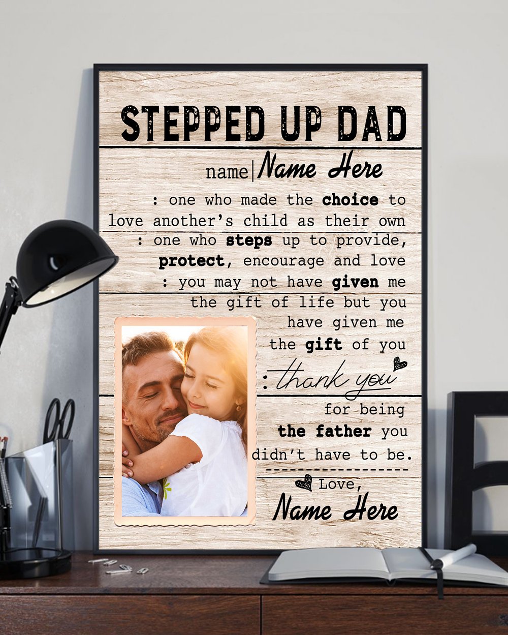 Personalized Gift For Step Dad The Father You Didn’T Have To Be Standard Poster