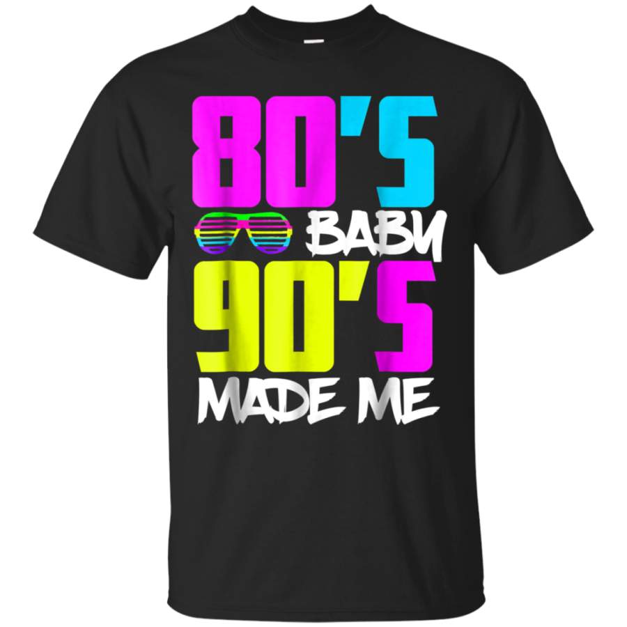 AGR 80s Baby 90s Made Me  Themed Retro Neon Party Wear Tee