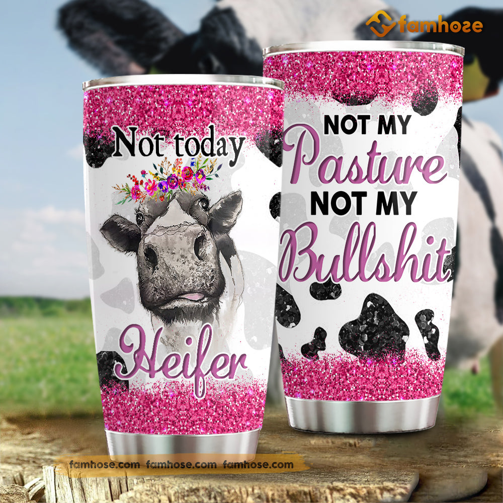 Personalized Cow Tumbler, Not My Pasture Not My Bullshit Stainless Steel Tumbler, Tumbler Gifts For Cow Lovers