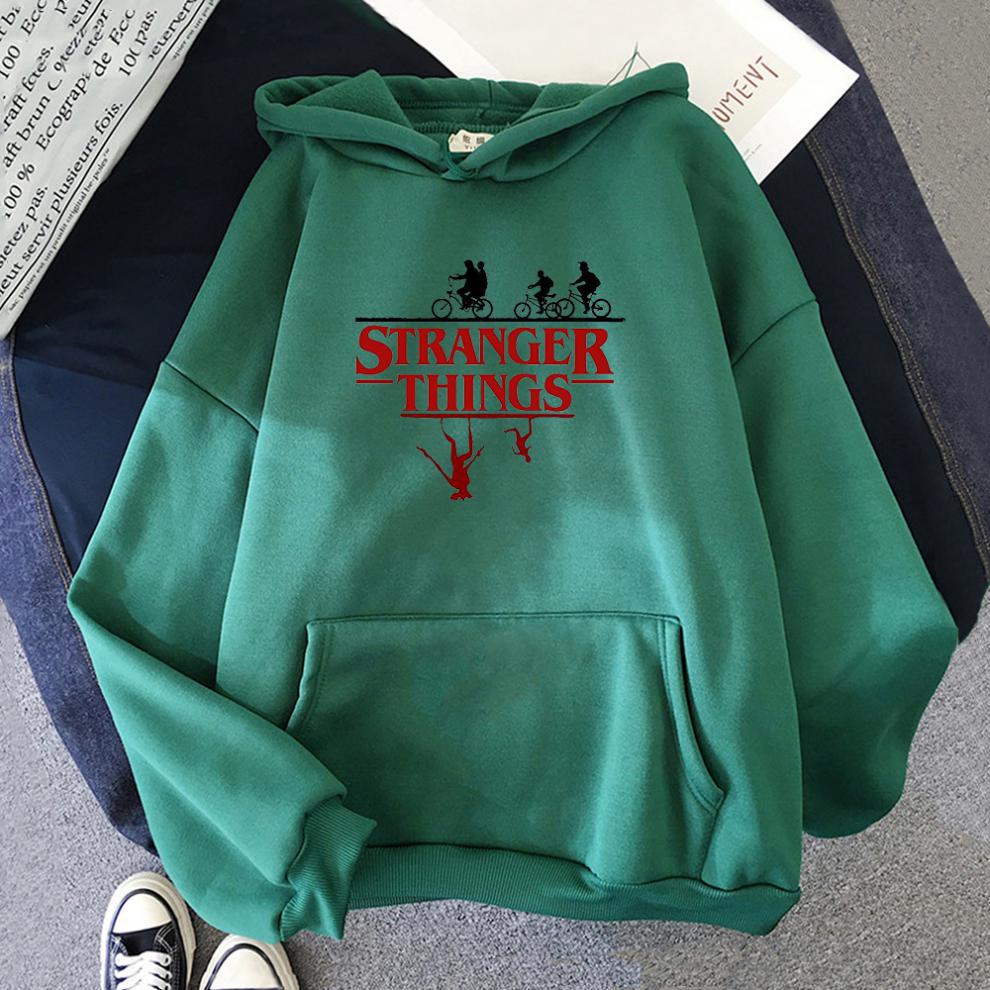 Women Harajuku Hoodies Stranger Things Print Casual Long Sleeve Sweatshirts Streetwear Winter Fashion Oversized Hoodie Sudadera alx