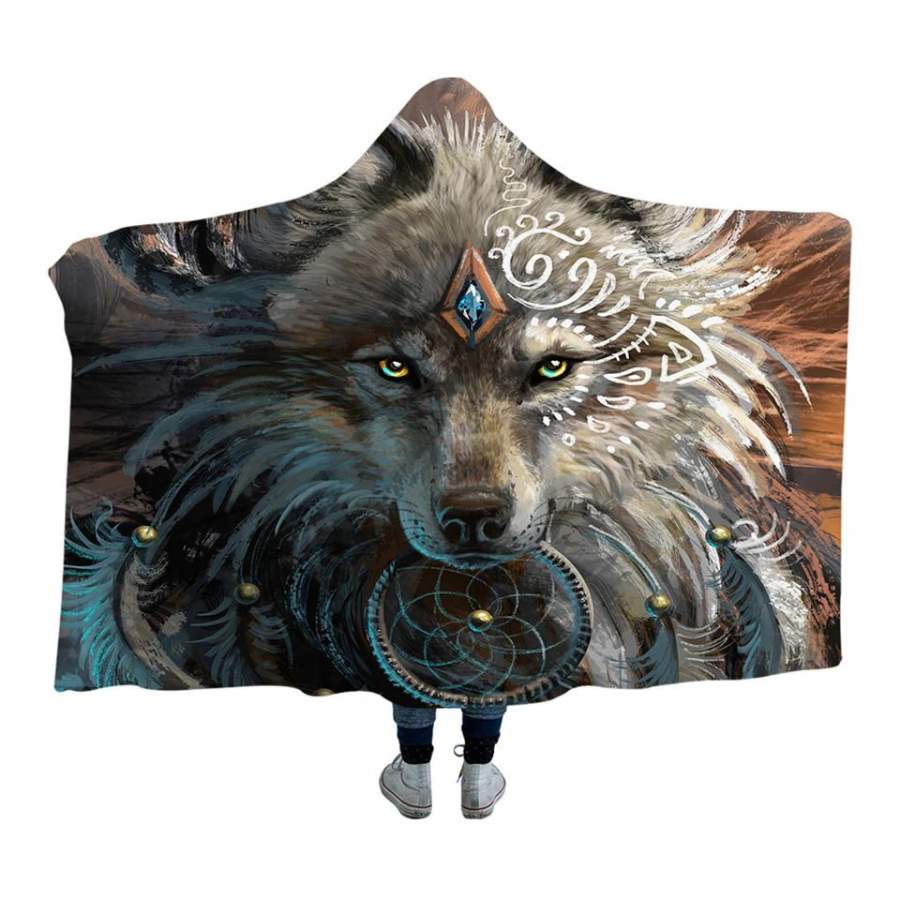 Wolf Warrior Hooded Blanket