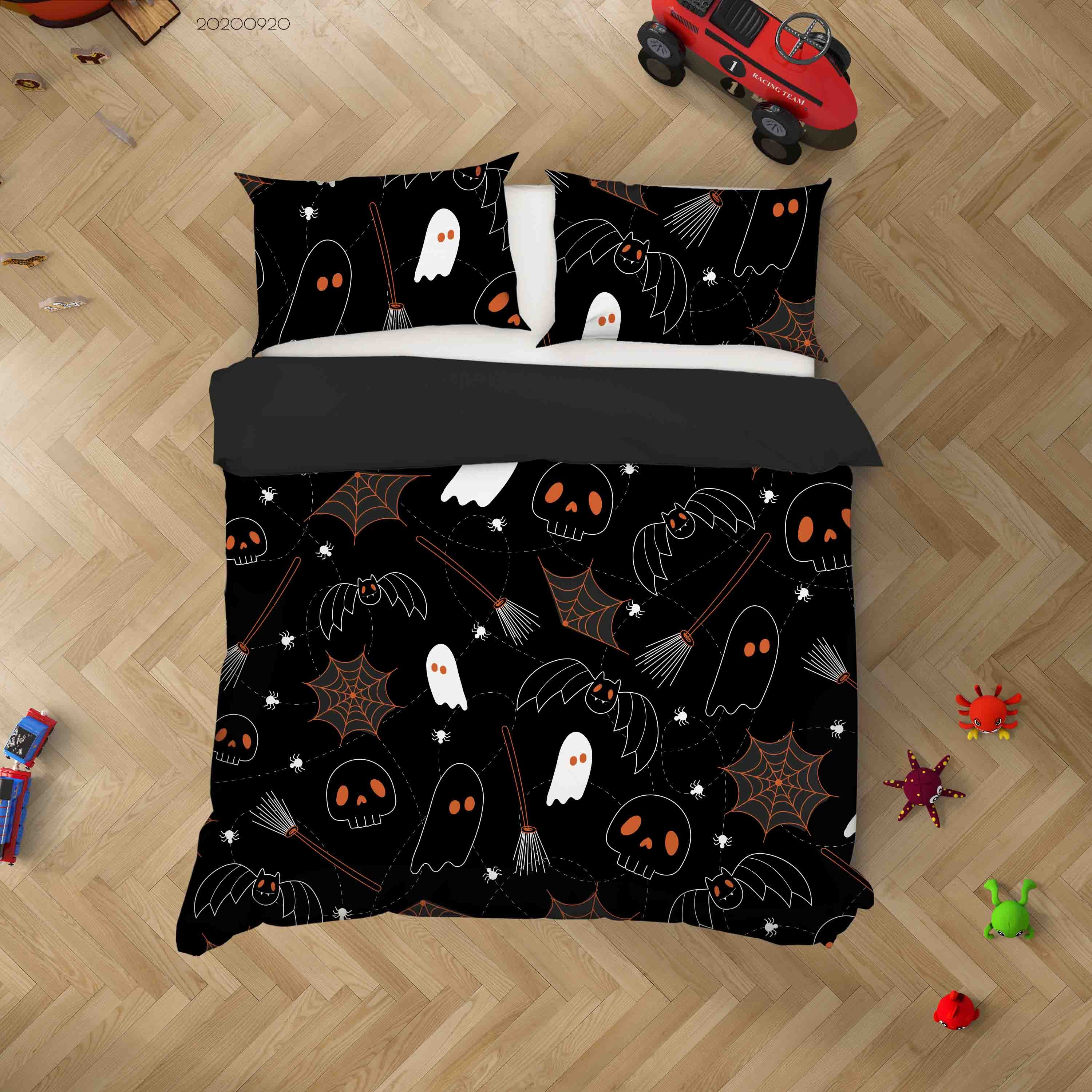 3D Hand Drawn Halloween Pattern Collection Quilt Cover Set Bedding Set Duvet Cover Pillowcases Wj 9179