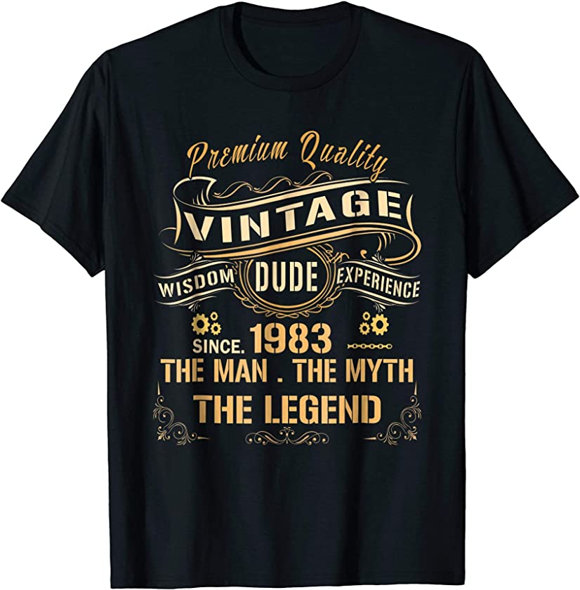 35th Birthday gift shirt Vintage dude 1983 35 year old tee