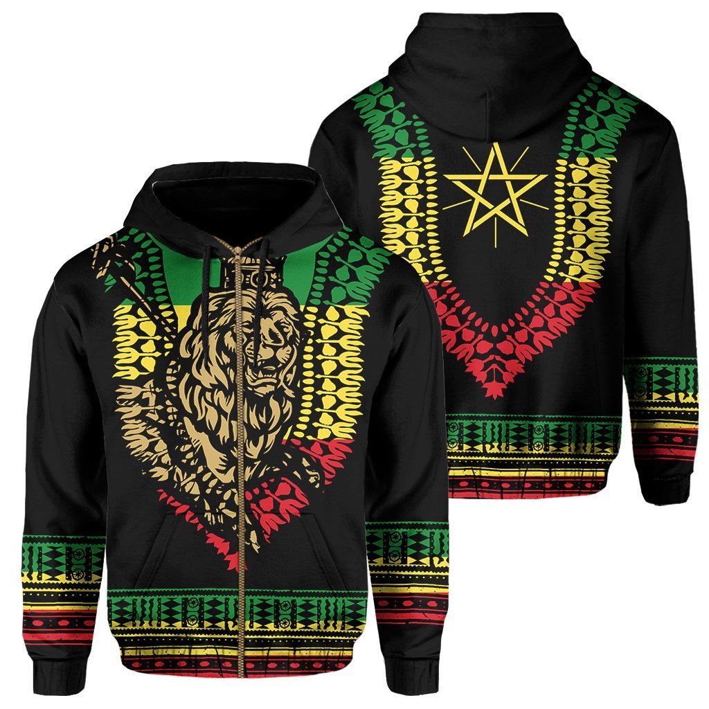 Greek Life Hoodie – Ethiopia Dashiki Style Zip Hoodie