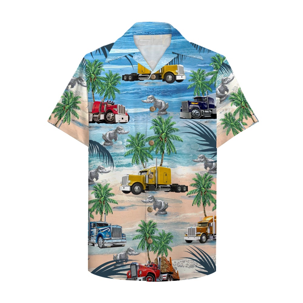 Trucker Semitruck Hawaiian Shirt Ha58750