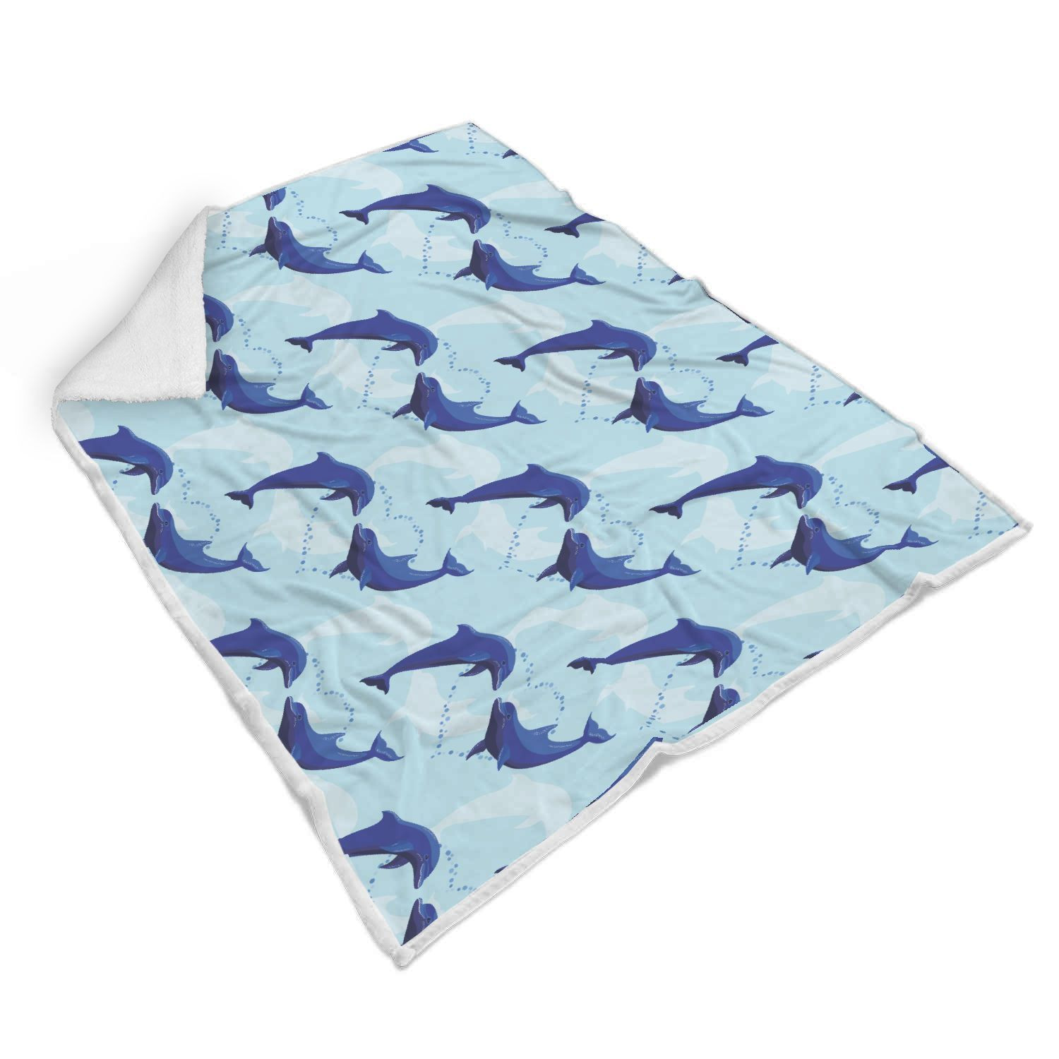 Dolphin Heart Pattern Cl05110177Mdf Sherpa Fleece Blanket