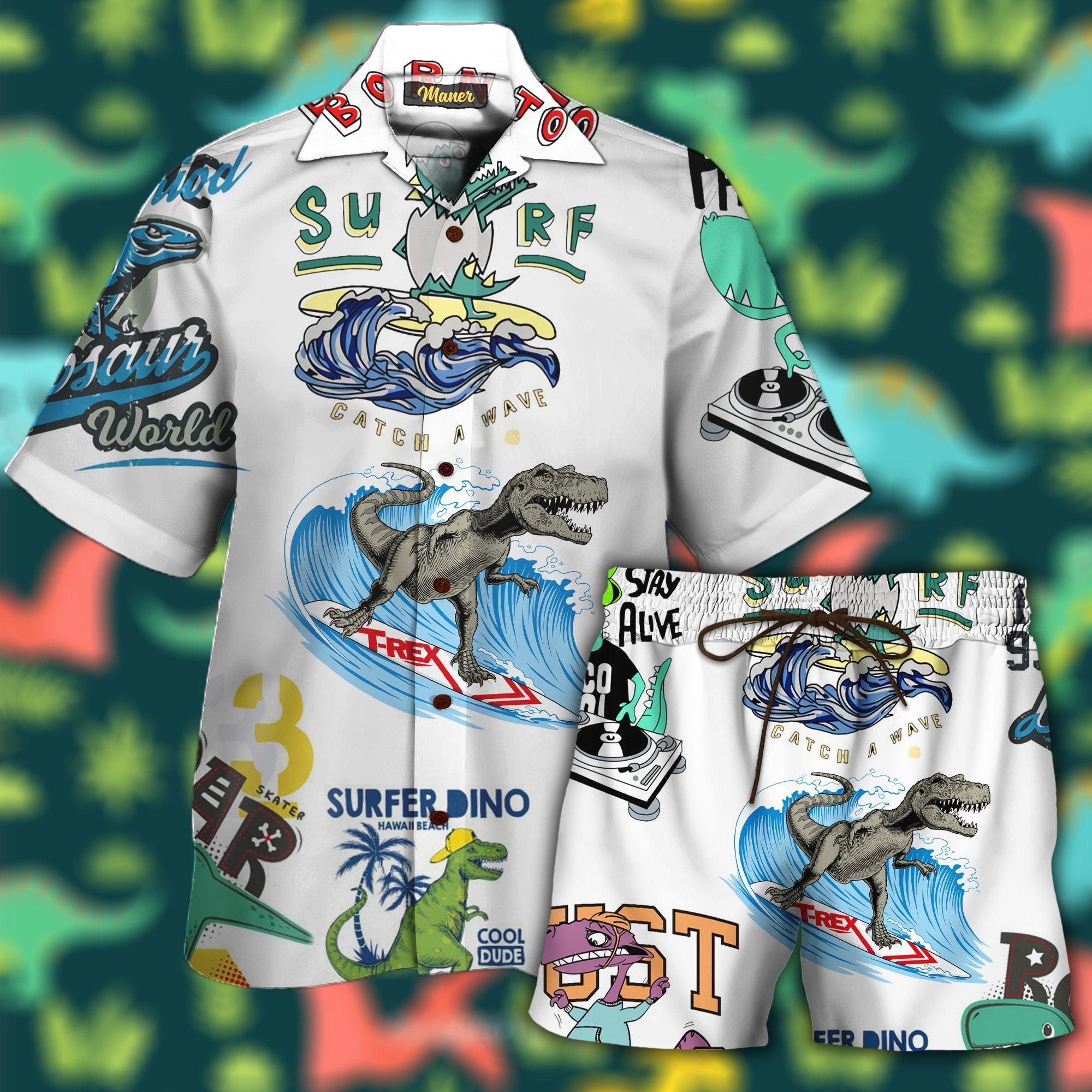 Surfing All Over Printed Hawaii Shirt And Short Ha26659