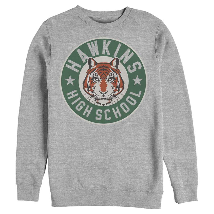 Stranger Things Men’s Hawkins High School Tiger Mascot  Sweatshirt