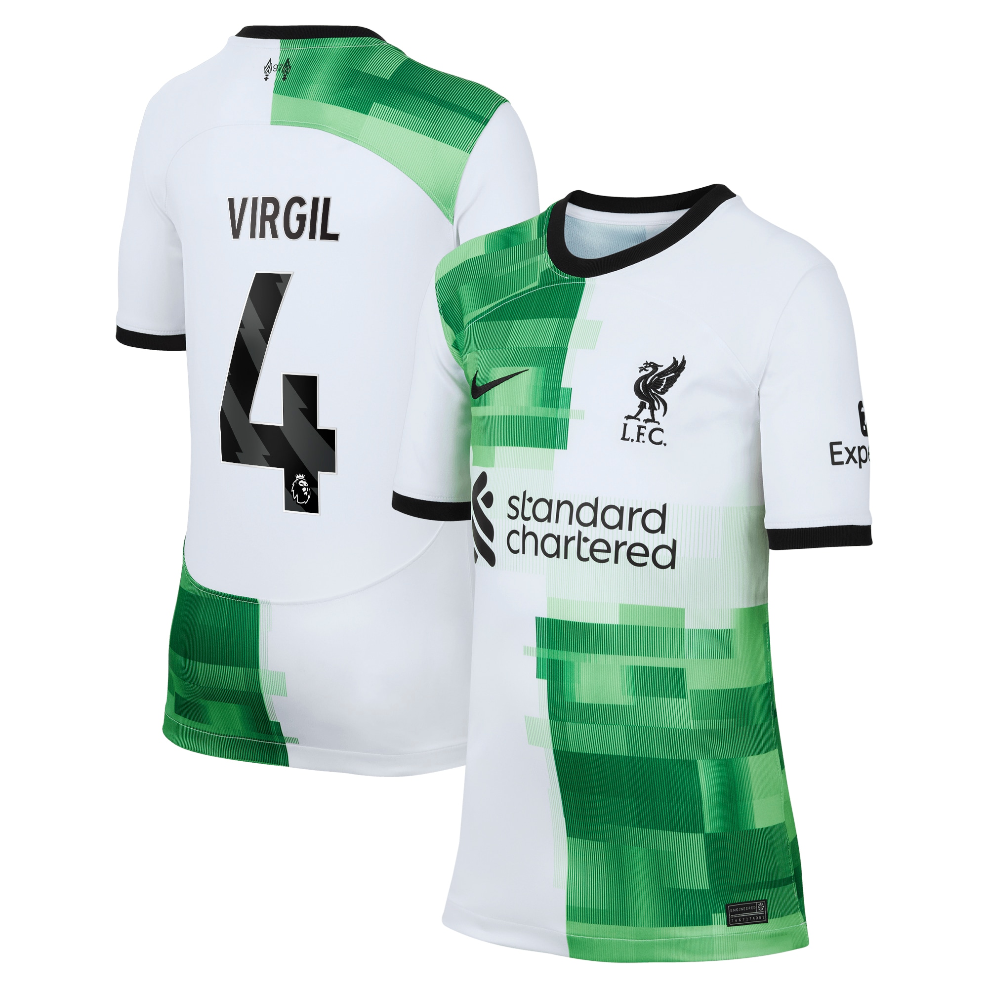 Virgil van Dijk Liverpool Youth 2023/24 Away Replica Player Jersey – White