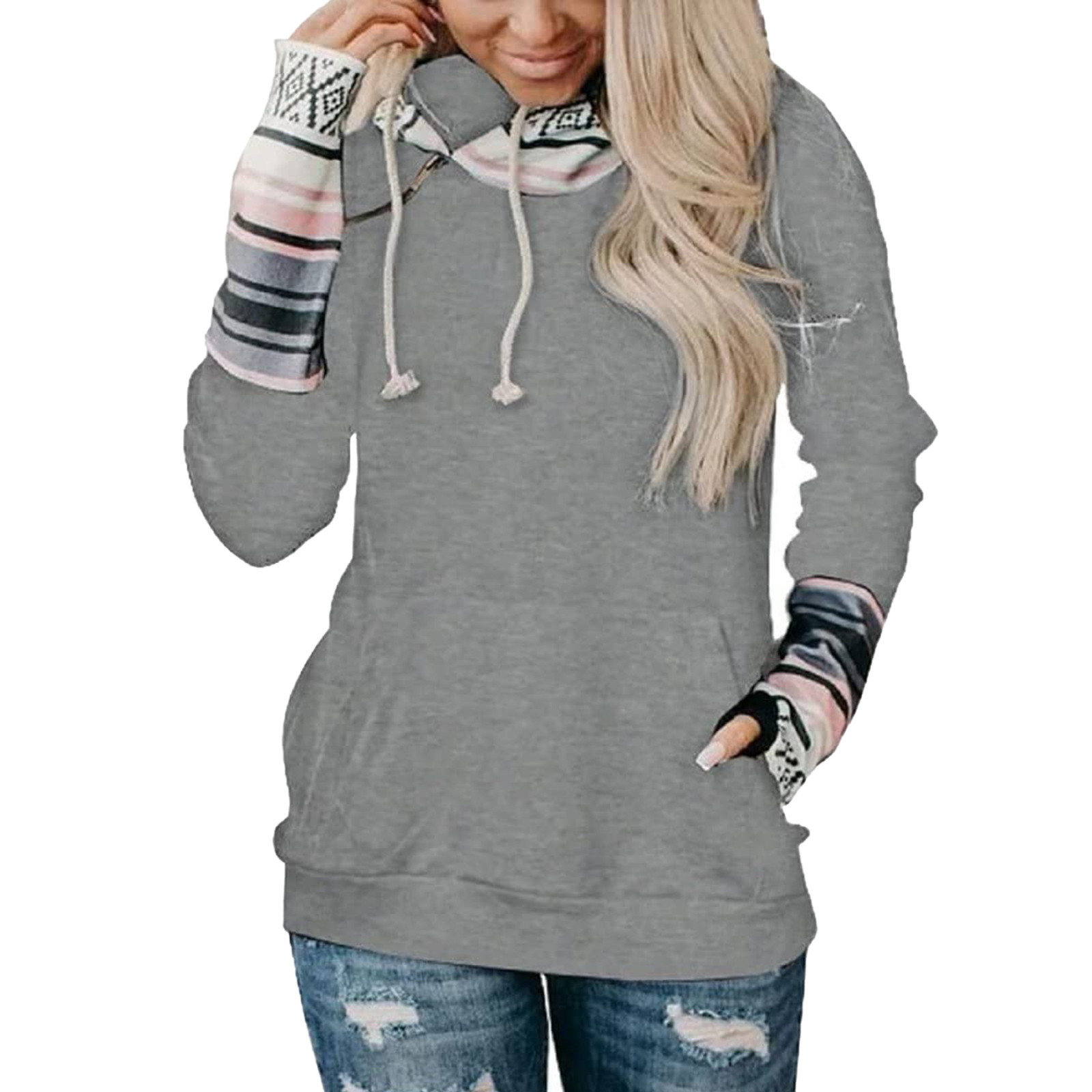 Women Daily Sweatshirt Winter Fashion Warm Print Long-sleeved Sweatshirt Casual Blouse Pullover Fast Shipping Sudadera alx