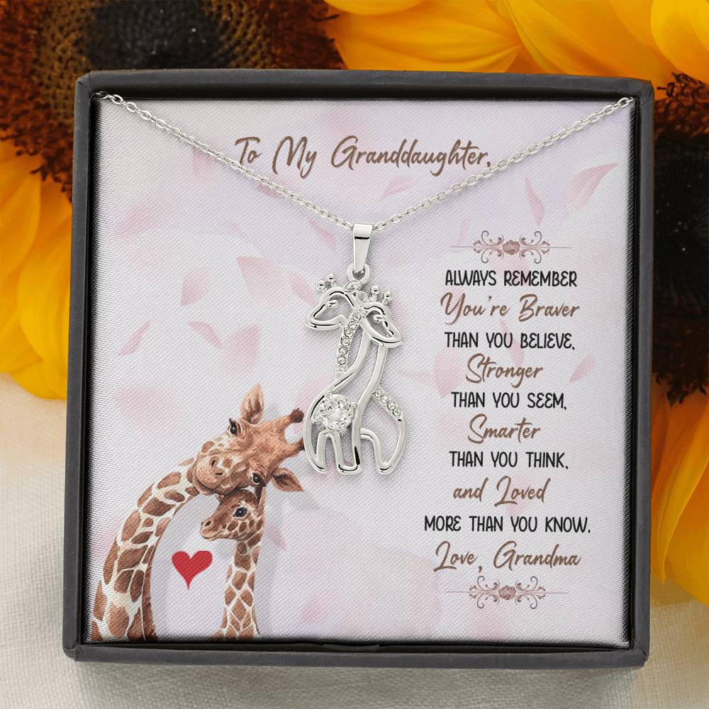 To My Granddaughter Giraffe Necklace