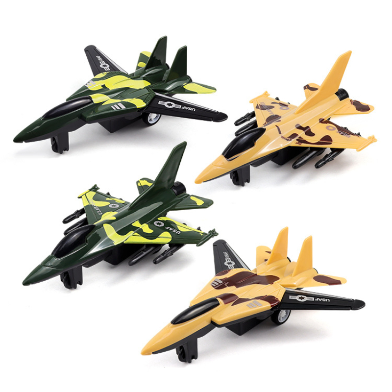 Pull Back Aircraft Children’s Camouflage Pull Back Fighter Model Toy Boy Camouflage Military Aircraft Model Gift for Children alx