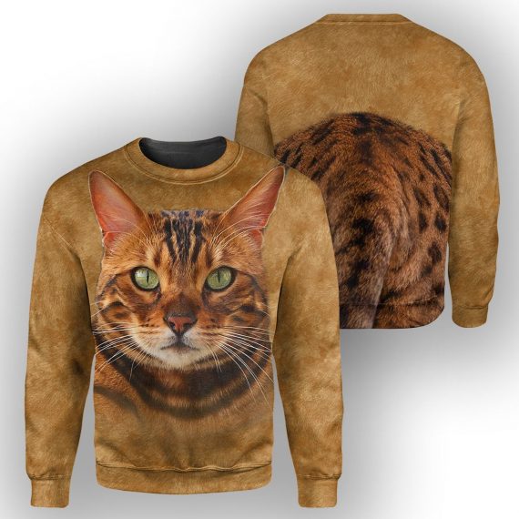 Bengal Cat All Over Print Unisex Sweatshirt For Cat Lovers