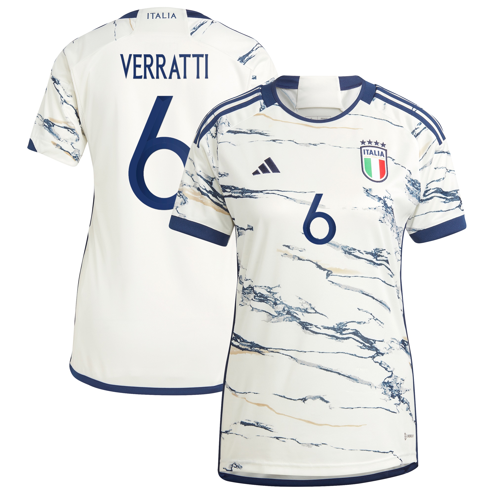 Marco Verratti Italy National Team Women's 2023 Away Replica Jersey – White