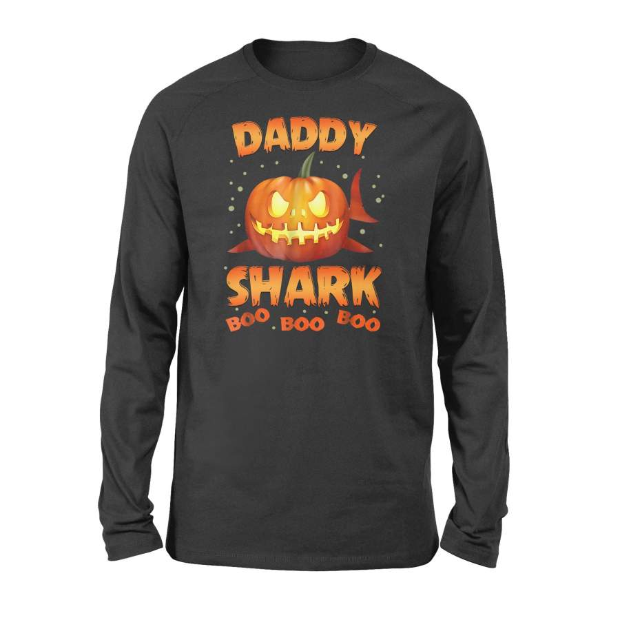 Cute Funny Pumpkin Daddy Shark Boo Boo Boo Halloween costume Shark Family printed Standard Long sleeve shirt design – IPH2015