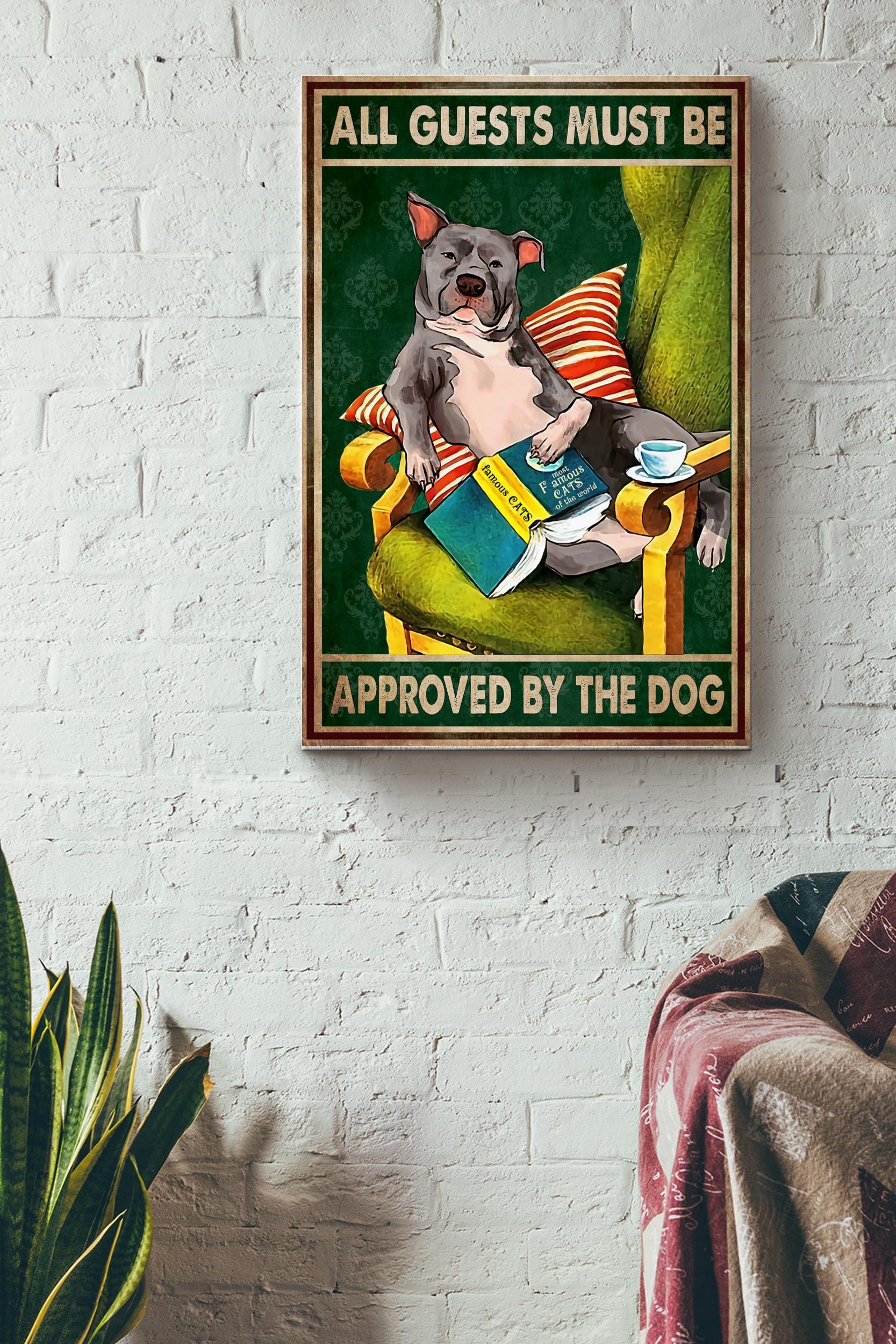 All Guetst Must Be Dog Poster – Animal Wall Art – Gift For Dog Lover, Dog Foster, Cafe Decor Wrapped Canvas