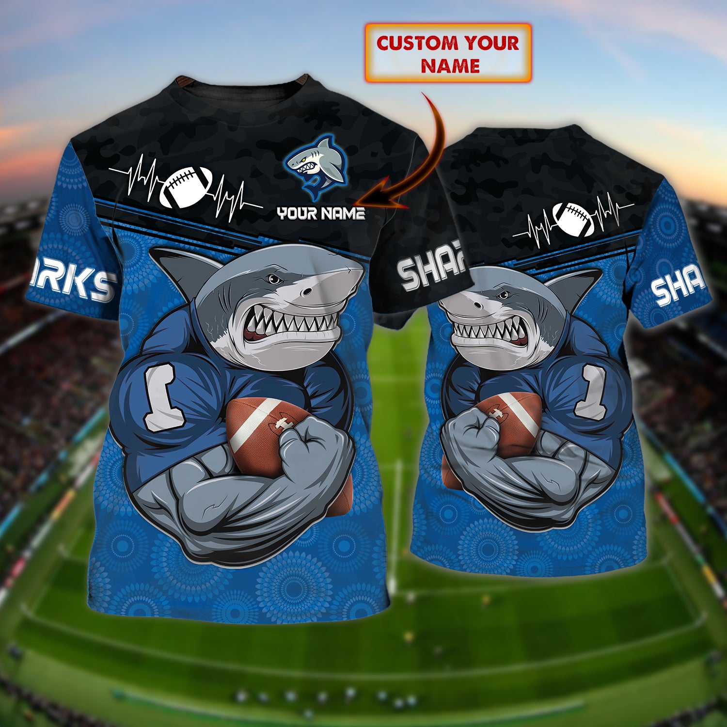 Cronulla-Sutherland Sharks – Personalized Name 3D Tshirt 101 – By97