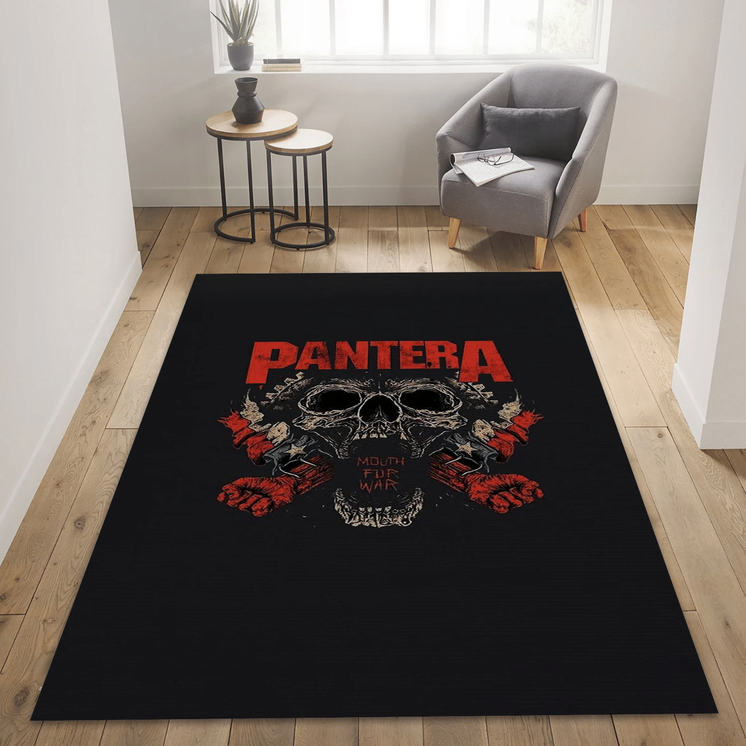 Pantera Mouth For War Area Rug, Living Room  Rug – Christmas Gift Us Decor