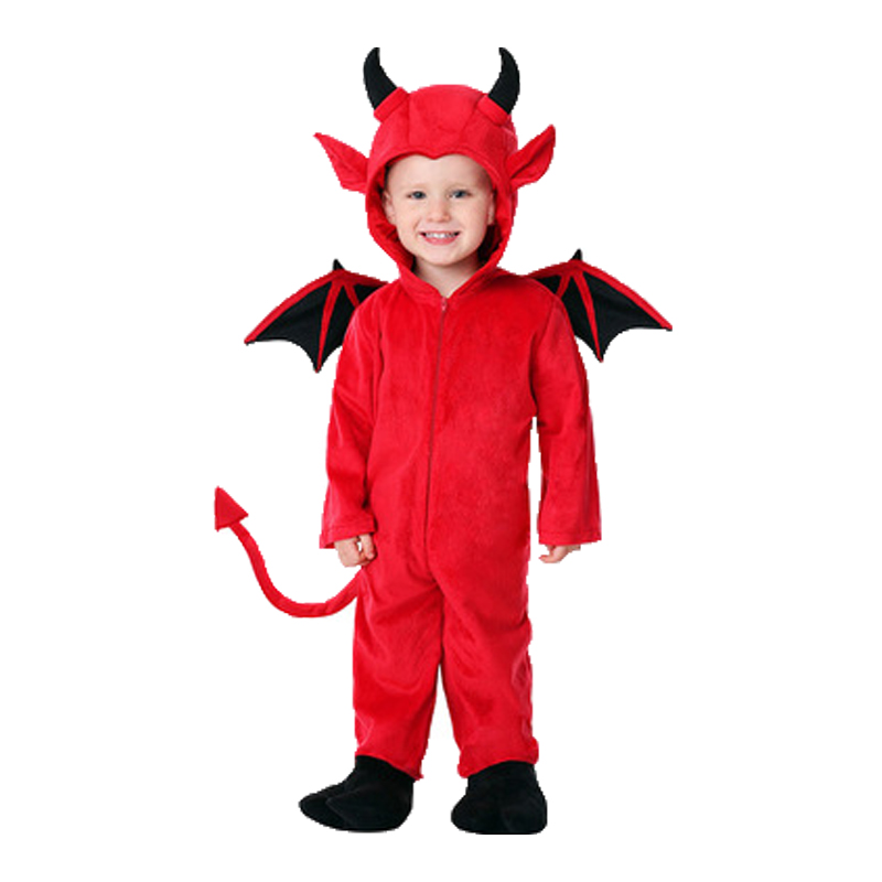 2021 Red Bat Demon Costume Cosplay Children Halloween Costume for Kids alx