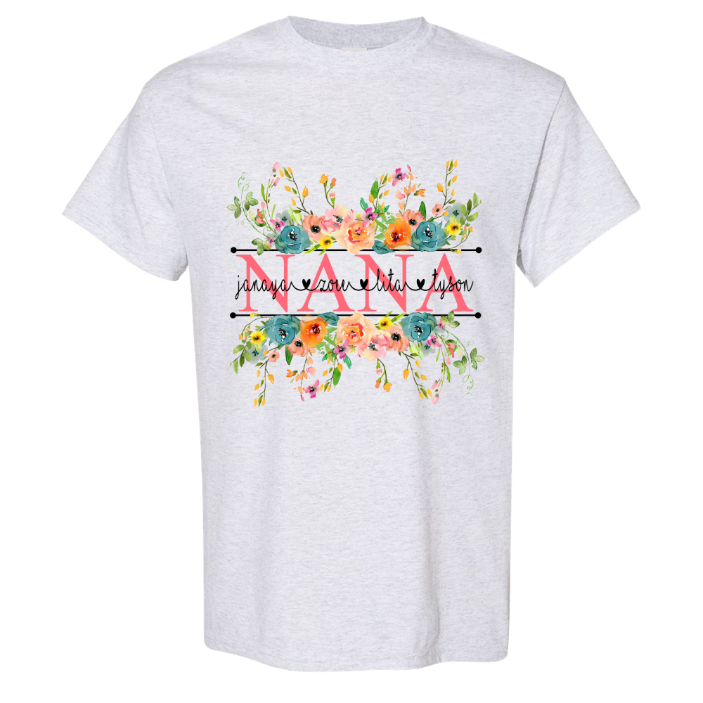 Happy Mother’S Day To My Nana, Flower T-Shirt Gifts, T-Shirt Gift For Grandma, Mimi T-Shirt