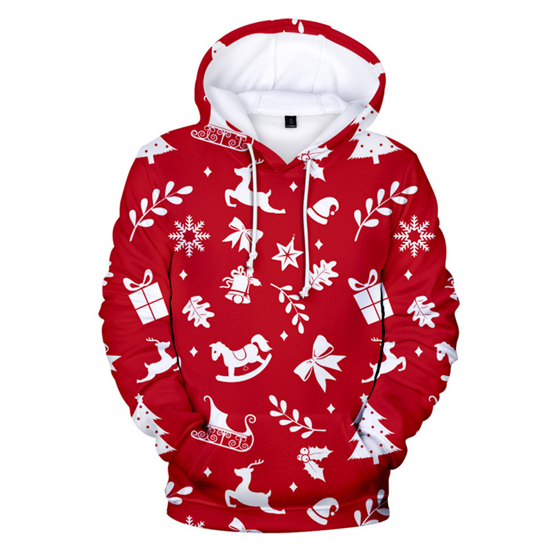 Ugly Christmas Sweater Christmas Unisex Men’s Santa Claus Novelty Snowman 3D Print Hooded Sweater Warm Sweater alx