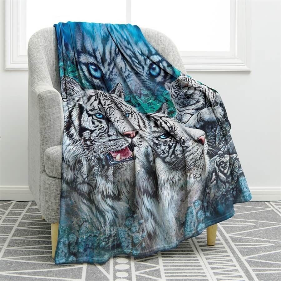 White Tigers Clh1612187F Sherpa Fleece Blanket