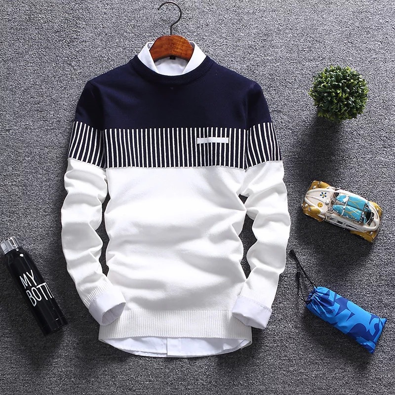 Sweater Men’s Winter Pullover Men 2022 Autumn Slim Fit Striped Knitted Sweaters Mens Brand Clothing Casual pull homme hombre alx