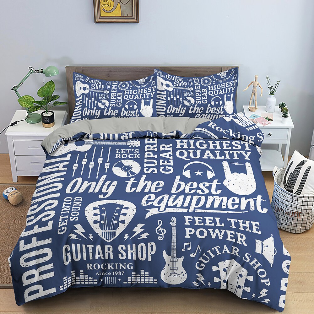 3D Music Duvet Cover Set Musical Notation Bedding Set Luxury Bedclothes King Queen Cover For Bedroom Home Decor