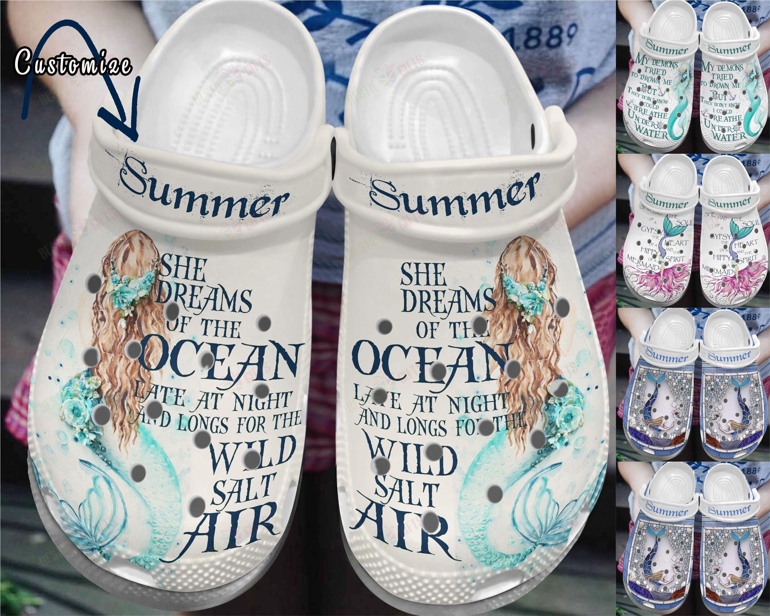 Mermaid Crocs Classic Clog Mermaid Special Collection Shoes