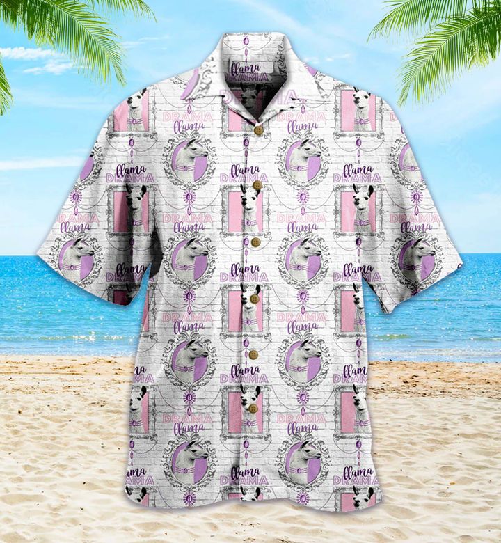 Llama Drama Pink Hawaii Shirt Ha37553