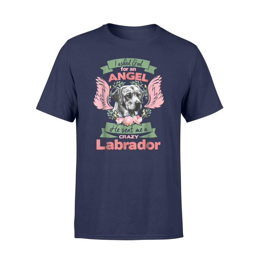 A Crazy Labrador I Asked God For An Angel He Sent Me T Shirt