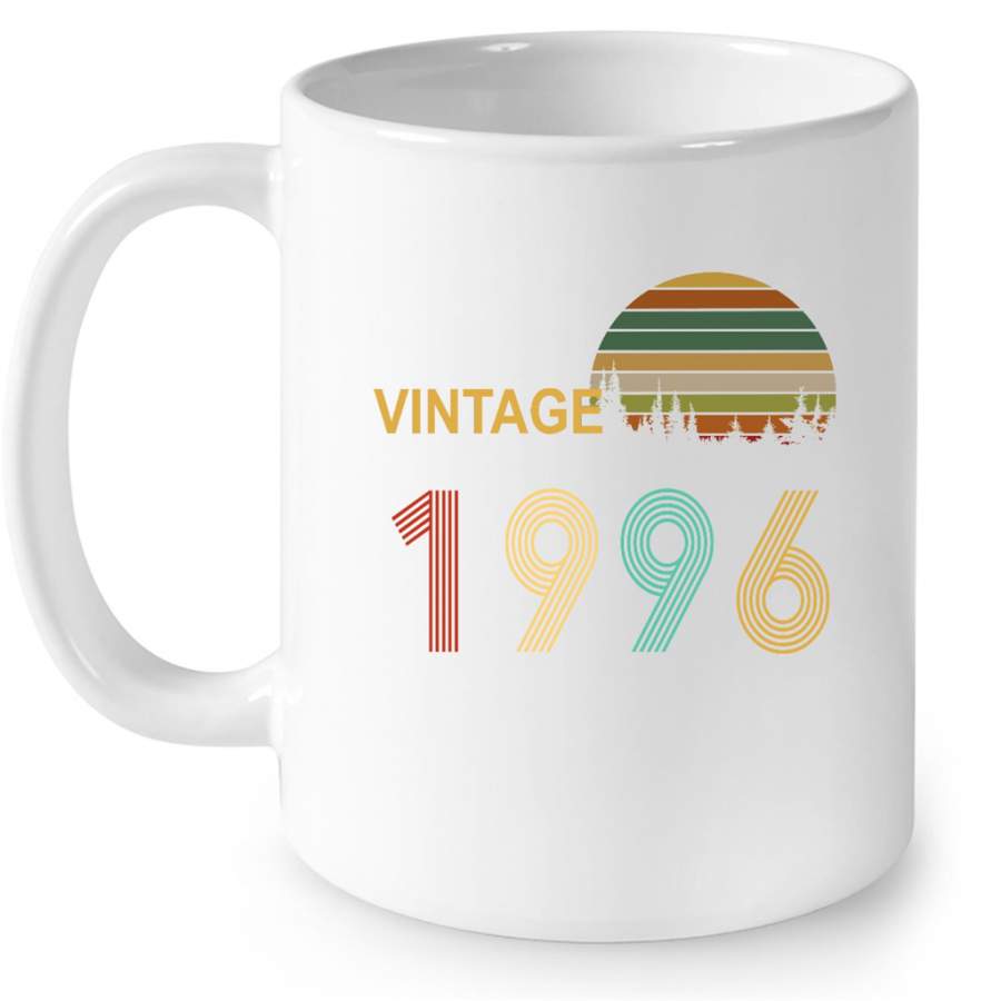 Vintage 1996, Birthday Gift, Retro Classic – Full-Wrap Coffee White Mug