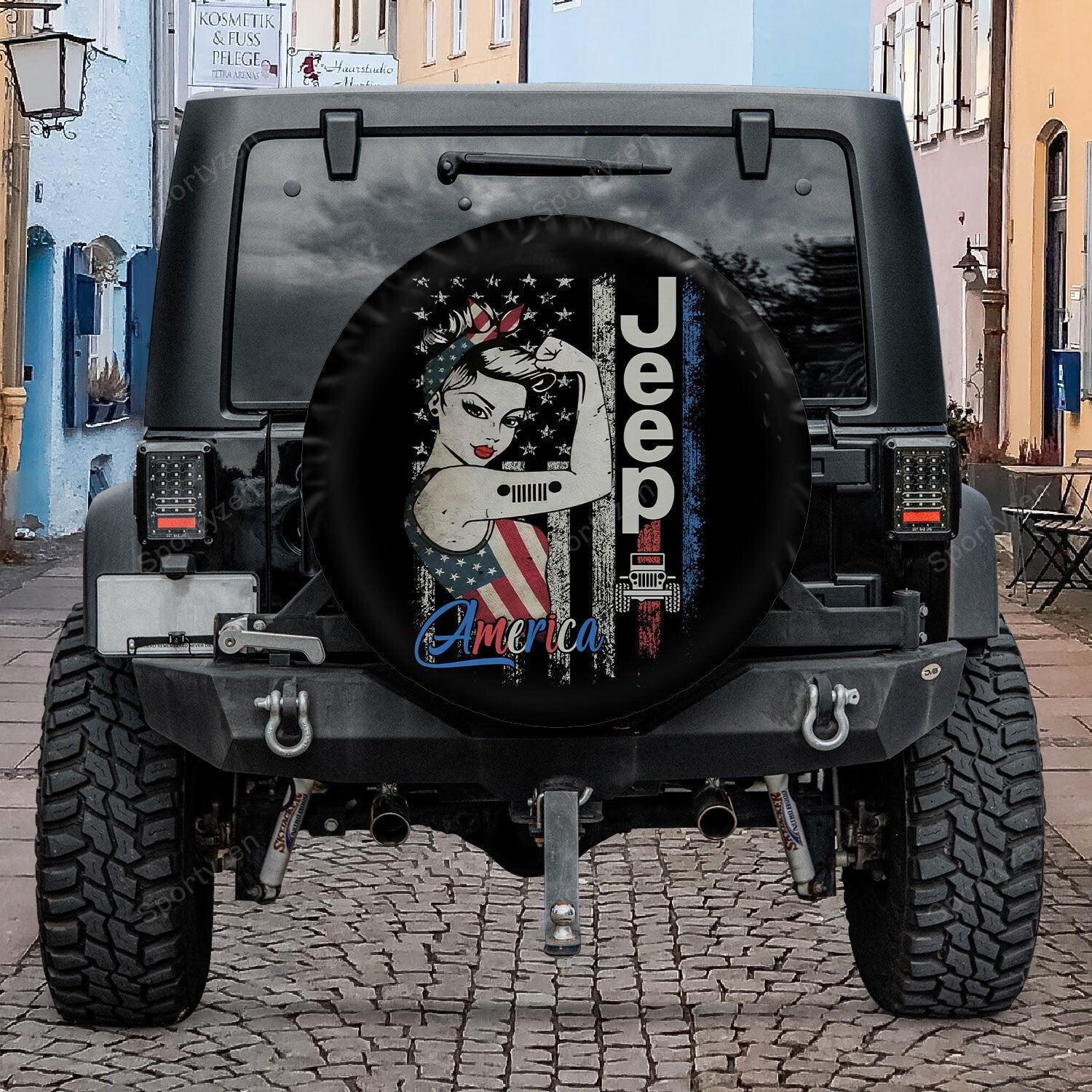 Jeep Spare Tire Cover – Strong American Jeep Girl Spare Tire Cover