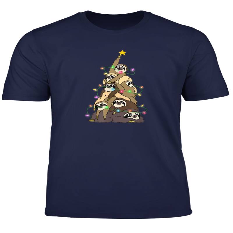 Ugly Christmas Sweater Sloth Tree Weihnachtsfaultier T Shirt