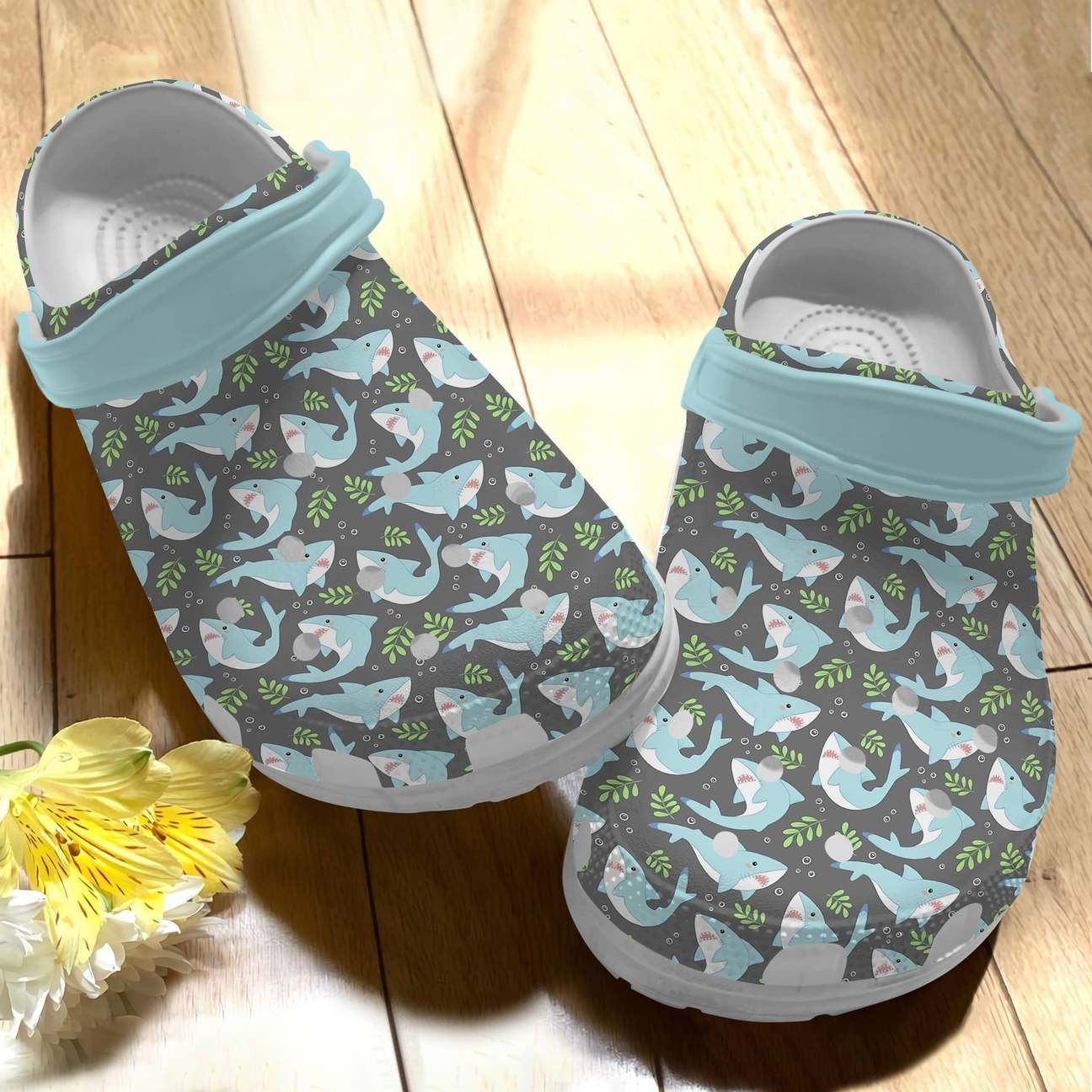 Shark Personalize Clog Custom Crocs Fashionstyle Comfortable For Women Men Kid Print 3D Cute Shark Pattern