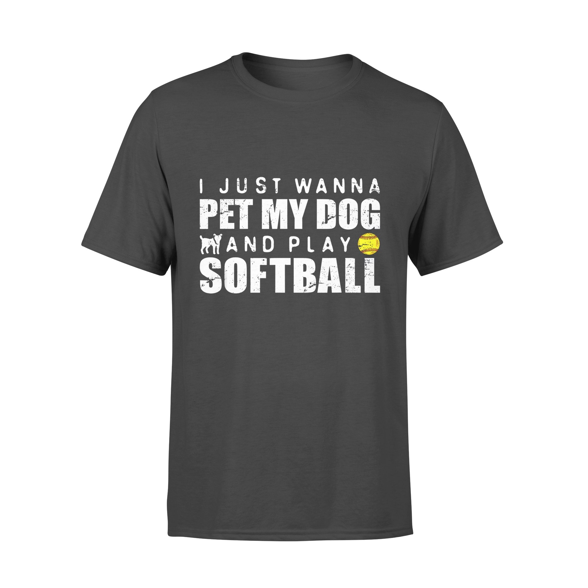 Dog gift idea Funny Girls Softball Cute Puppy Lover T-shirt – Standard T-shirt