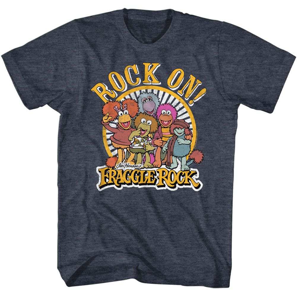 Fraggle Rock – Rock On | Navy Heather S/S Adult T-Shirt