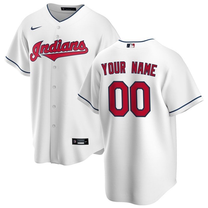 2020 MLB Personalized Custom Cleveland Guardians White Jersey