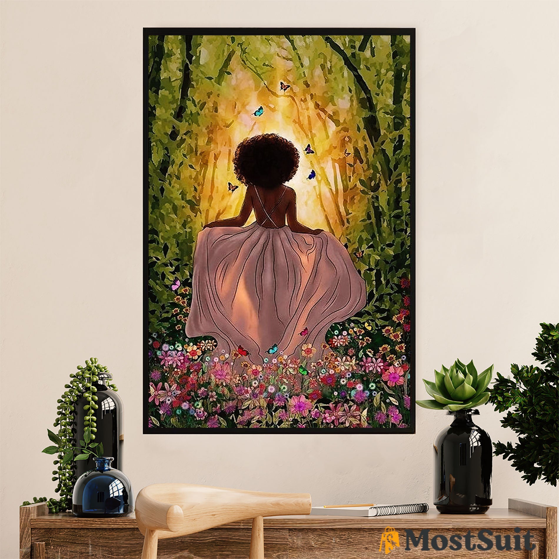 African American Afro Poster | Gift For Black Girl | Juneteenth Day Room Wall Art – Black Princess