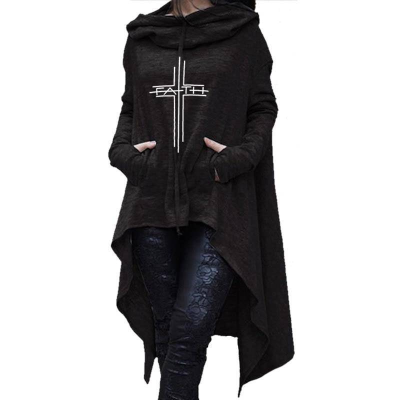 Women’s Faith Hoodie Long Duster Sweatshirt