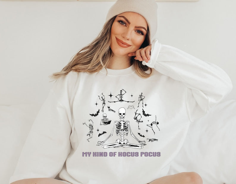 Halloween Fall Pilates Sweatshirt, Pumpkin Dancer Halloween Shirt Crewneck Sweatshirt All Over Print Sweatshirt For Women Sweatshirt For Men